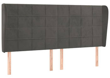 Zagłówek uszak ciemnoszary 203x23x118/128 cm aksamit WM-3118023