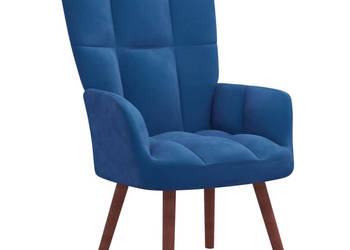 Fotel niebieski obity aksamitem WM-328061