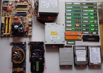 Pamięć RAM Dyski twarde HDD Karta Graficzna Asus Płyta Główn