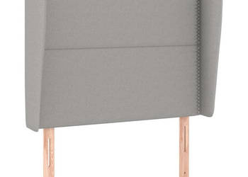 Zagłówek uszak jasnoszary 83x23x118/128 cm tkanina WM-3117790