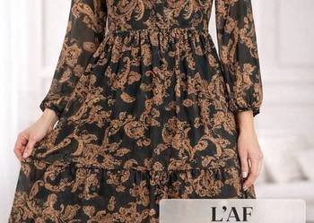 L’AF sukienka paisley butelkowa zieleń 40/42 elegancka jak nowa