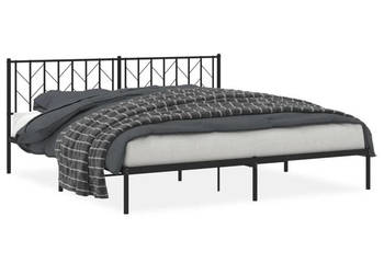 Łóżko Metalowe Czarne Rama Łóżka Ze Stelażem 193x203 cm WM-374443
