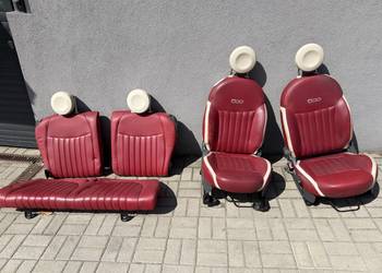Fiat 500 cabrio fotele skóra czerwone