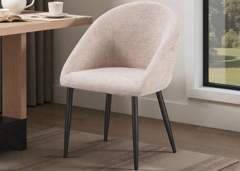 Kubełkowe krzesło tapicerowane Lusso beżowe, Dostawa 0zł!