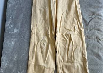 Szerokie spodnie / jeansy / dżinsy wide leg pomarańczowe