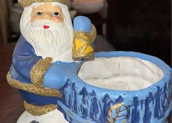 Mikołaj z dzwonkiem. Ozdoba. Boże Narodzenie. Pojemnik.