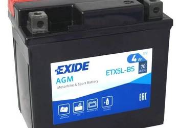 Akumulator motocyklowy 12V 4Ah 70A EXIDE ETX5L-BS YTX5L-BS E