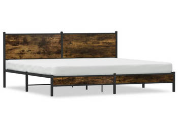 Łóżko Czarne Metalowe Rama Łóżka Metalowa Ze Stelażem 193x203 cm WM-3301379
