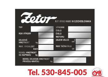 Tabliczka znamionowa Zetor