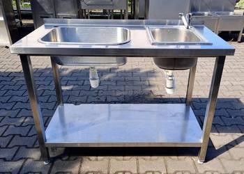 ZLEW GASTRO 2 KOMOROWY Z PÓŁKĄ - 120/60/85 CM - M.801.N