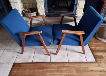 Stare fotele na sprężynach patyczaki PRL vintage