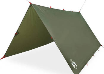 Płachta biwakowa oliwkowa 306x306 cm wodoszczelna WM-4009591