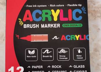 Farby akrylowe z pędzelkiem 12 szt