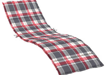 Poduszka na leżak czerwona krata 200x50x3 cm tkanina Oxford WM-314201