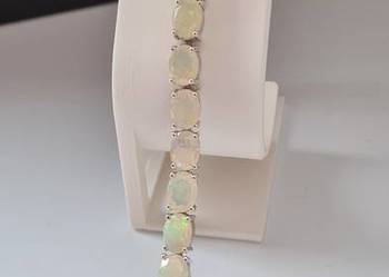 Bransoletka srebro rodowane 925, opale etiopskie