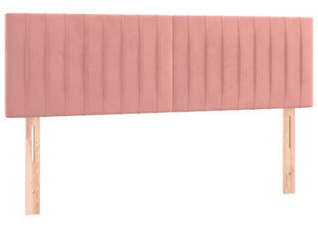 Zagłówek do łóżka z LED różowy 144x5x78/88 cm aksamit WM-3121903