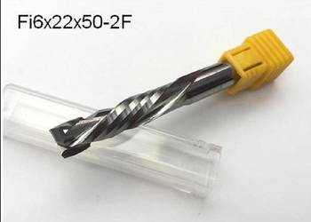 Frez cnc góra doł 6mm weglik 55hrc 2 pióra sklejka