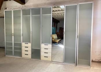 IKEA PAX duża szafa 6 segmentów, 8-drzwiowa, z lustrem