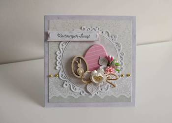 Kartka ręcznie robiona Świąteczna Wielkanoc