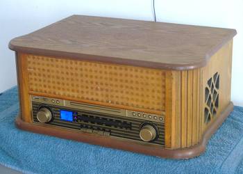 Retro Gramofon z radiem ,CD , USB i magnetofonem i głośniki. DOSTAWA