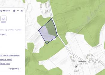 Działka 0,89 ha + obiekt 48 m² Jeleniowo woda,  asfalt, prąd