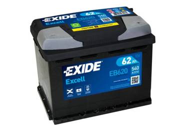 Akumulator 62Ah 540A EN Exide Excell EB620 Prawy plus
