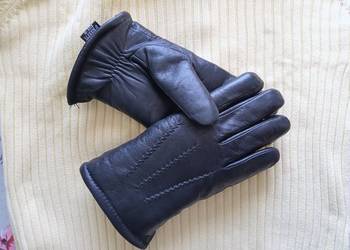 Rękawiczki męskie skórzane na futerku