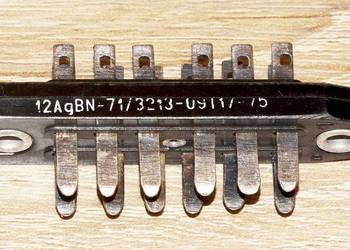 Złącze, wtyk męski, nożowy, srebrzony 12 pinów, typu 12AgBN-71/3213 RETRO