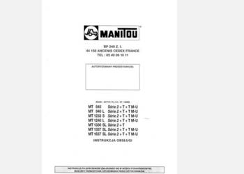 Manitou 1330 SL, 1337 SL, 1637 SL instrukcja obsługi PL