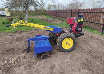 Ciągnik jednoosiowy 14KM DIESEL + glebogryzarka + pług