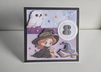 Kartka ręcznie robiona na urodziny Harry Potter Hermiona