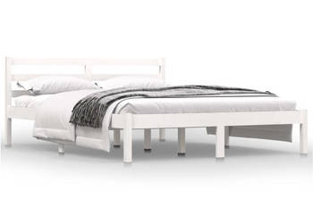 Rama łóżka z litego drewna sosnowego biała 140 x 190 cm WM-810411