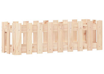 Rabata ogrodowa z płotkiem 100x30x30 cm lite drewno sosnowe WM-832472