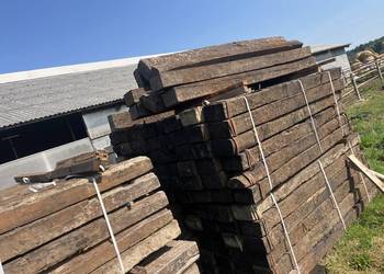 Podkłady drewniane dębowe słupki bale palisada