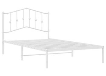 Łóżko Metalowe Białe Rama Łóżka Ze Stelażem Biała 107x203 cm WM-373834