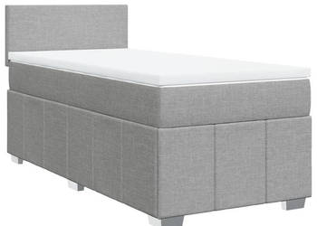 Łóżko kontynentalne z materacem jasnoszare tkanina 90x200 cm WM-3286944
