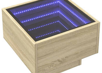 Stolik nocny z LED Infinity dąb sonoma 40x40x30 cm WM-3284065