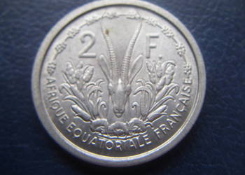 Stare monety 2 frank 1948 Afryka Francuska piękna Stare monety 2 frank 1948 Afryka Francuska piękna