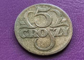Moneta przedwojenna II RP - 5 groszy 1928 - Oryginał !