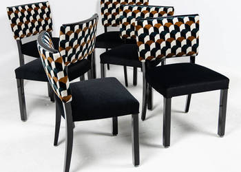 Komplet 6 krzeseł Modernizm / Art Deco Antyki Stare Krzesła Czarne Dostawa