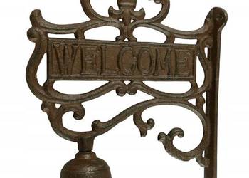 Wieszak żeliwny WELCOME brązowy rustykalny piękny
