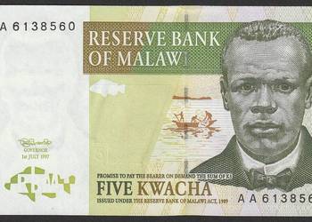 Malawi 5 kwacha 1997 - stan bankowy UNC
