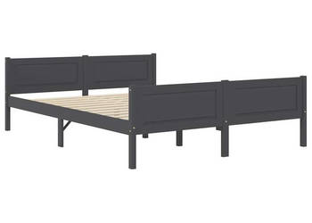 Rama łóżka z litego drewna sosnowego szara 160 x 200 cm WM-322128