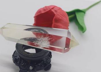 Kwarc laboratoryjny podwójny obelisk 80mm ezoteryka #31