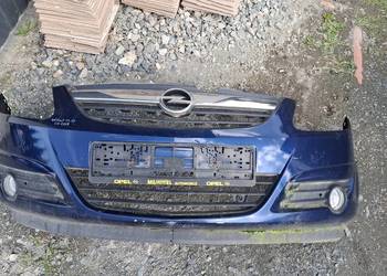 Opel Corsa D 2007 zderzak przedni KOMPLET grill halogeny granatowy