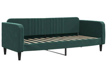 Sofa z funkcją spania ciemnozielona obita aksamitem 80x200cm WM-354081