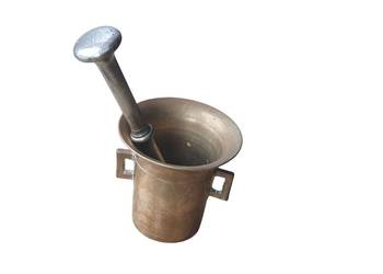 Stary mosiężny moździerz kuchenny lata 40/50 zabytek rarytas unikat