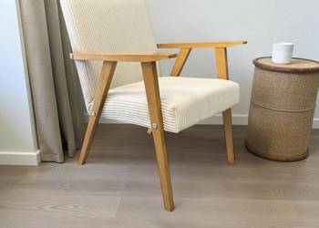 Sztruksowy fotel wypoczynkowy Retro PRL, różne kolory, dostawa 0zł!