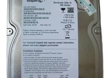 Dysk twardy Seagate Barracuda ST3250410AS 250GB