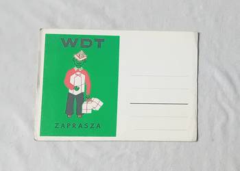 Pocztówka reklamowa z lat 70-ych: Wiejski Dom Towarowy CRS zaprasza.